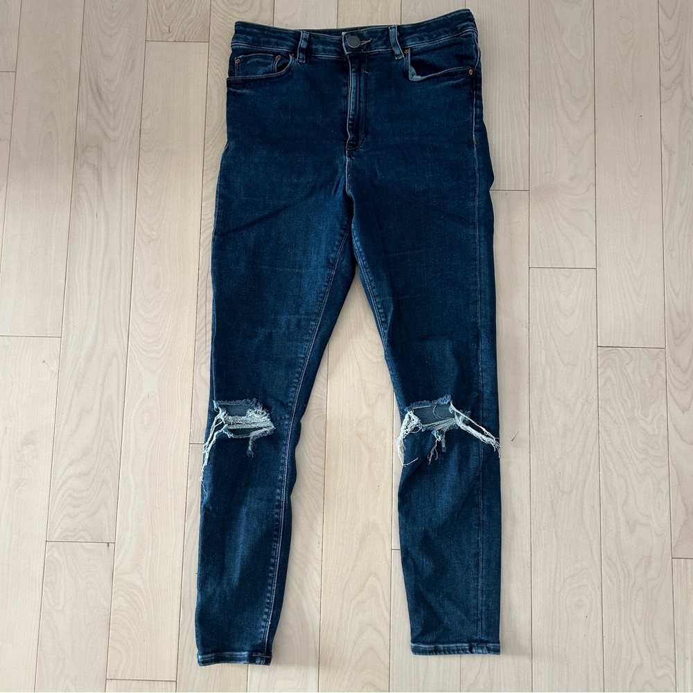 ASOS Dark Wash Distressed Skinny Jeans